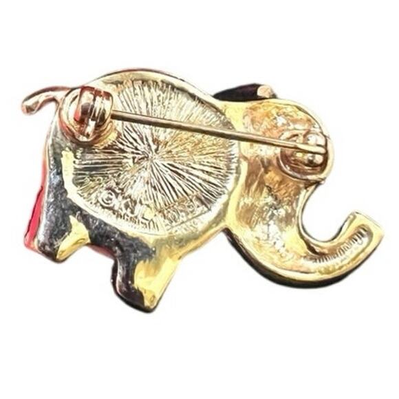 Kenneth Jay Lane Vintage Clear Rhinestone Faux Pearl Belly Elephant Brooch New - Picture 7 of 9